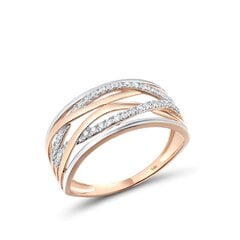 Золотое кольцо с алмазами 0013110800203 цена и информация | Кольца | pigu.lt