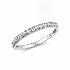 Balto aukso žiedas su deimantais, 0013111300137 kaina ir informacija | Žiedai | pigu.lt