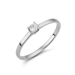 Balto aukso žiedas su deimantu, 0012987700122 kaina ir informacija | Žiedai | pigu.lt