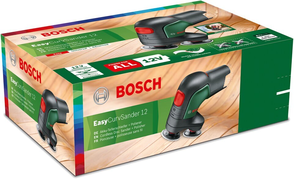 Šlifavimo mašina Bosch EasyCurvSander 12V, be akumuliatoriaus цена и информация | Šlifuokliai | pigu.lt