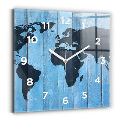 Sieninis laikrodis Pasaulio Žemėlapis Ant Lentų цена и информация | Часы | pigu.lt