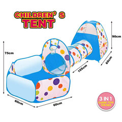 Vaikų žaidimų palapinė su tuneliu Play Tent, mėlyna kaina ir informacija | Vaikų žaidimų nameliai | pigu.lt