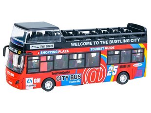 Žaislinis metalinis turistinis autobusas Die-Cast, raudonas kaina ir informacija | Žaislai berniukams | pigu.lt