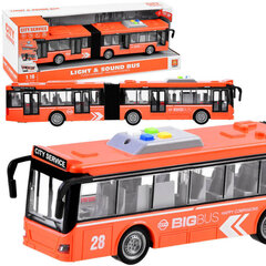 Žaislinis artikuliuotas autobusas su garsais Wenyi, oranžinis, 44 cm цена и информация | Игрушки для мальчиков | pigu.lt