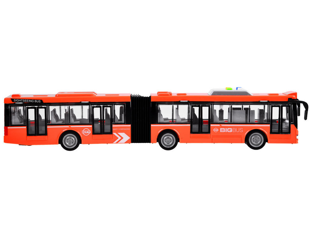 Žaislinis artikuliuotas autobusas su garsais Wenyi, oranžinis, 44 cm kaina ir informacija | Žaislai berniukams | pigu.lt