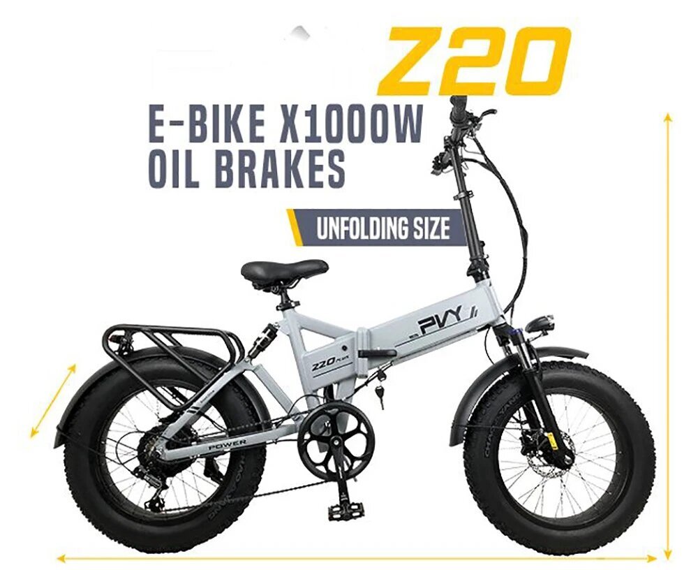 Elektrinis dviratis PVY Z20 Plus, 20", pilkas цена и информация | Elektriniai dviračiai | pigu.lt