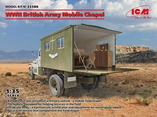 Klijuojamas modelis ICM 35586 WWII British Army Mobile Chapel 1/35 kaina ir informacija | Klijuojami modeliai | pigu.lt