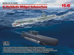 Klijuojamas modelis ICM S020 K-Verbände Midget Submarines 1/72 kaina ir informacija | Klijuojami modeliai | pigu.lt