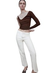 Kelnės moterims Zara 7966/701/251, baltos kaina ir informacija | Kelnės moterims | pigu.lt
