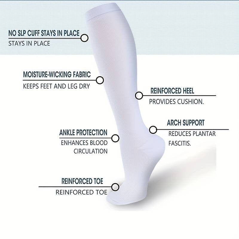 Kompresinės kojinės unisex, baltos kaina ir informacija | Moteriškos kojinės | pigu.lt