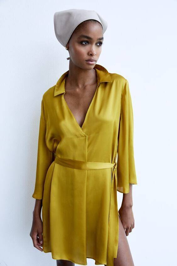Suknelė moterims Zara 7880/305/305, geltona kaina ir informacija | Suknelės | pigu.lt