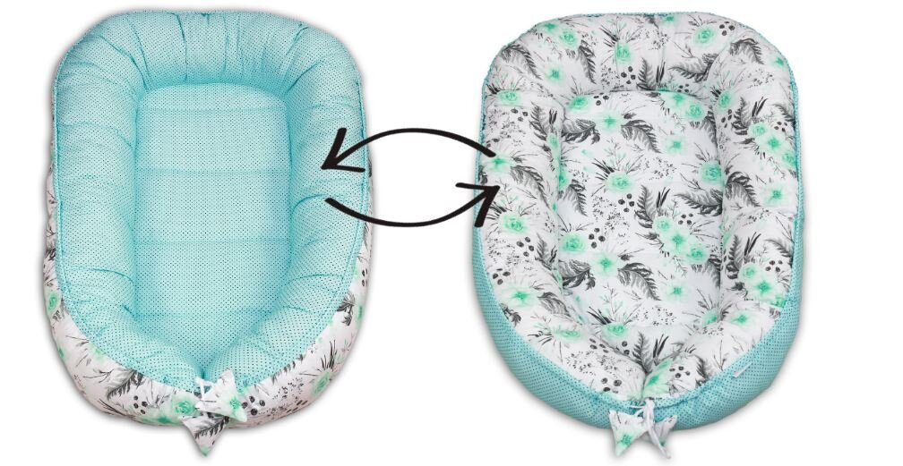 Kūdikio lizdelis su priedais Babymam 7 in 1, žalias kaina ir informacija | Vokeliai, miegmaišiai, pagalvės | pigu.lt