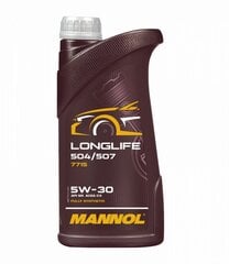 Mannol 7715 LONG LIFE 504/507 5W-30 API SN/CF, sintetinė alyva, 1L kaina ir informacija | Variklinės alyvos | pigu.lt