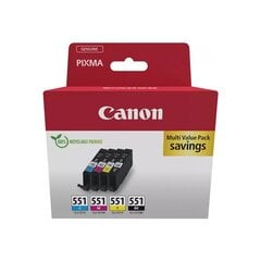 Canon CLI-551 BK/C/M/Y (6509B015) kaina ir informacija | Kasetės rašaliniams spausdintuvams | pigu.lt