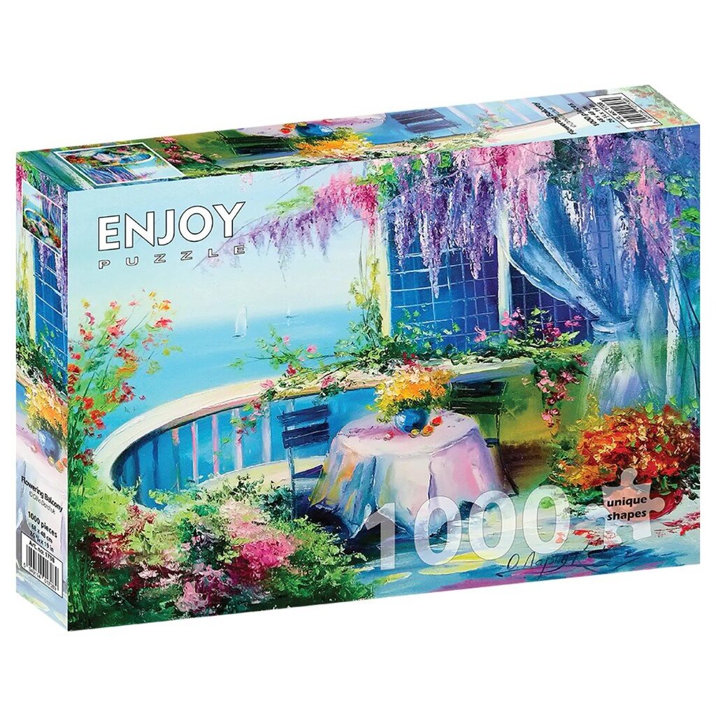 Dėlionė su gėlėtu balkonu Enjoy Puzzle, 1708, 1000 d. kaina ir informacija | Dėlionės (puzzle) | pigu.lt