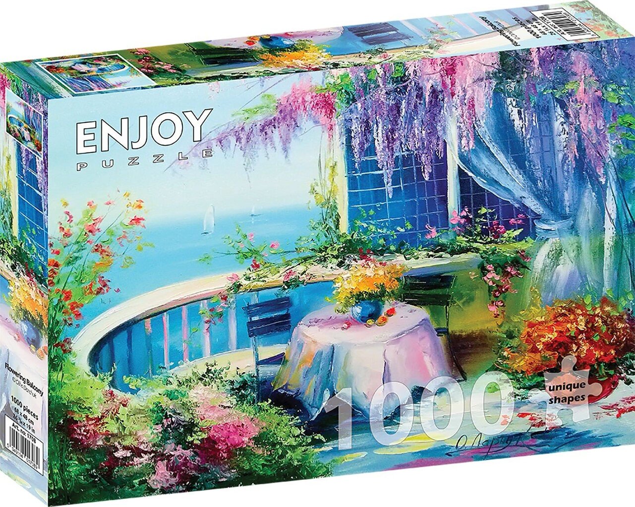 Dėlionė su gėlėtu balkonu Enjoy Puzzle, 1708, 1000 d. kaina ir informacija | Dėlionės (puzzle) | pigu.lt