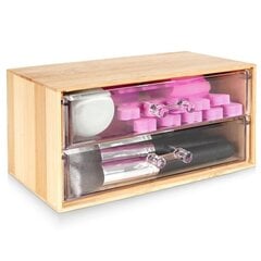 Деревянный органайзер для косметики 18,7x12x9,5 см цена и информация | Аксессуары для ванной комнаты | pigu.lt