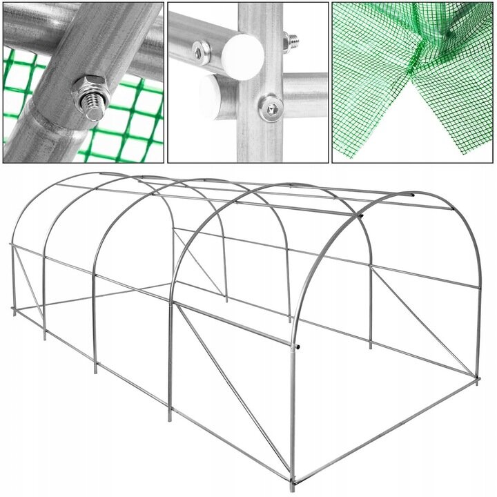 Sodo šiltnamis Springos 9 m² 450 x 200 cm, žalias kaina ir informacija | Šiltnamiai | pigu.lt