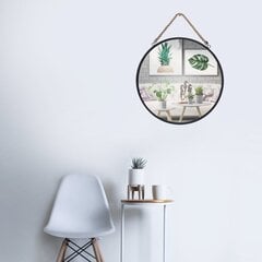 Деревянное настенное зеркало, 50 см цена и информация | Зеркала | pigu.lt
