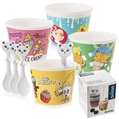 Стаканчики для мороженого с ложками, 4 шт. цена и информация | Посуда, тарелки, обеденные сервизы | pigu.lt