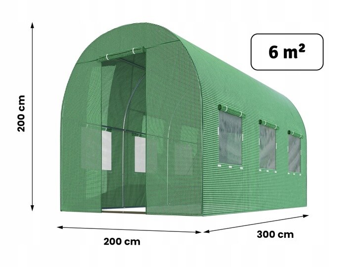 Sodo šiltnamis Fluxar Home 6 m² 300 x 200 cm, žalias kaina ir informacija | Šiltnamiai | pigu.lt