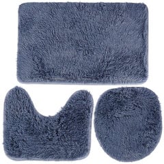 Набор ковриков для ванной, темно-синий, 3 шт. цена и информация | Аксессуары для ванной комнаты | pigu.lt
