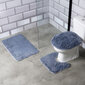 Vonios kilimėlių komplektas tamsiai mėlynas 3 vnt. цена и информация | Vonios kambario aksesuarai | pigu.lt