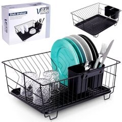 Подставка для сушки посуды, черная, 40x33x17 см цена и информация | Кухонная утварь | pigu.lt