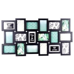 Настенная рамка для 18 фотографий, черная, 89x45 см цена и информация | Рамки, фотоальбомы | pigu.lt