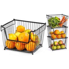 Корзина для овощей и фруктов, черная цена и информация | Посуда для хранения еды | pigu.lt