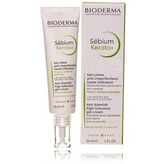 Veido kremas Bioderma Sébium Gel-Cream Kerato+ Anti-Blemish High Tolerance Gel-Cream, į spuogus linkusiai odai, 30 ml kaina ir informacija | Veido kremai | pigu.lt