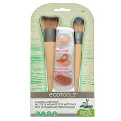 Makiažo šepetėliai ir maišymo paletė EcoTools Custom Match Duo Makeup Brushes and Mixing Palette with Lid, 1 vnt. kaina ir informacija | Makiažo šepetėliai, kempinėlės | pigu.lt