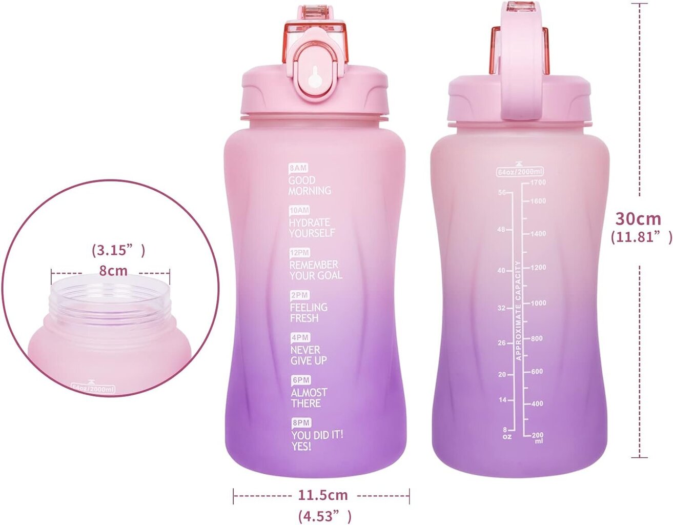 Vandens buteliukas Reeho, 2L kaina ir informacija | Gertuvės | pigu.lt