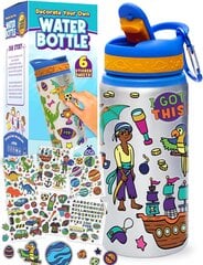 DIY детская бутылка для воды с наклейками бидон 600 мл цена и информация | Фляга | pigu.lt