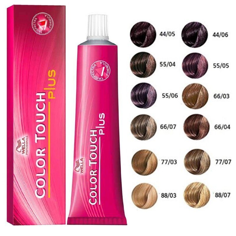 Plaukų dažai Wella Professionals Color Touch Plus, 44/07 - Medium Intense Brown Natural Sand, 60 ml kaina ir informacija | Plaukų dažai | pigu.lt