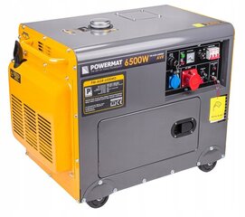 Dyzelinis generatorius Powermat PM-AGR-6500MD, 6500W kaina ir informacija | Elektros generatoriai | pigu.lt