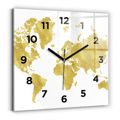 Sieninis laikrodis Auksinis Pasaulio Žemėlapis kaina ir informacija | Laikrodžiai | pigu.lt