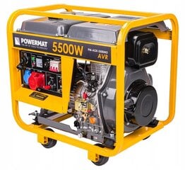 Dyzelinis generatorius Powermat PM-AGR-5500MD, 5500W kaina ir informacija | Elektros generatoriai | pigu.lt