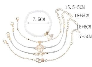 Набор браслетов F80, 5 шт. цена и информация | Женские браслеты | pigu.lt