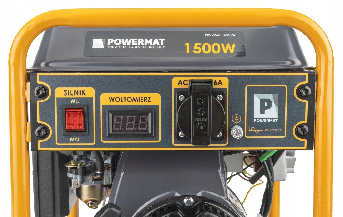 Benzininis elektros generatorius Powermat PM-AGR-1500IM, 1500W kaina ir informacija | Elektros generatoriai | pigu.lt
