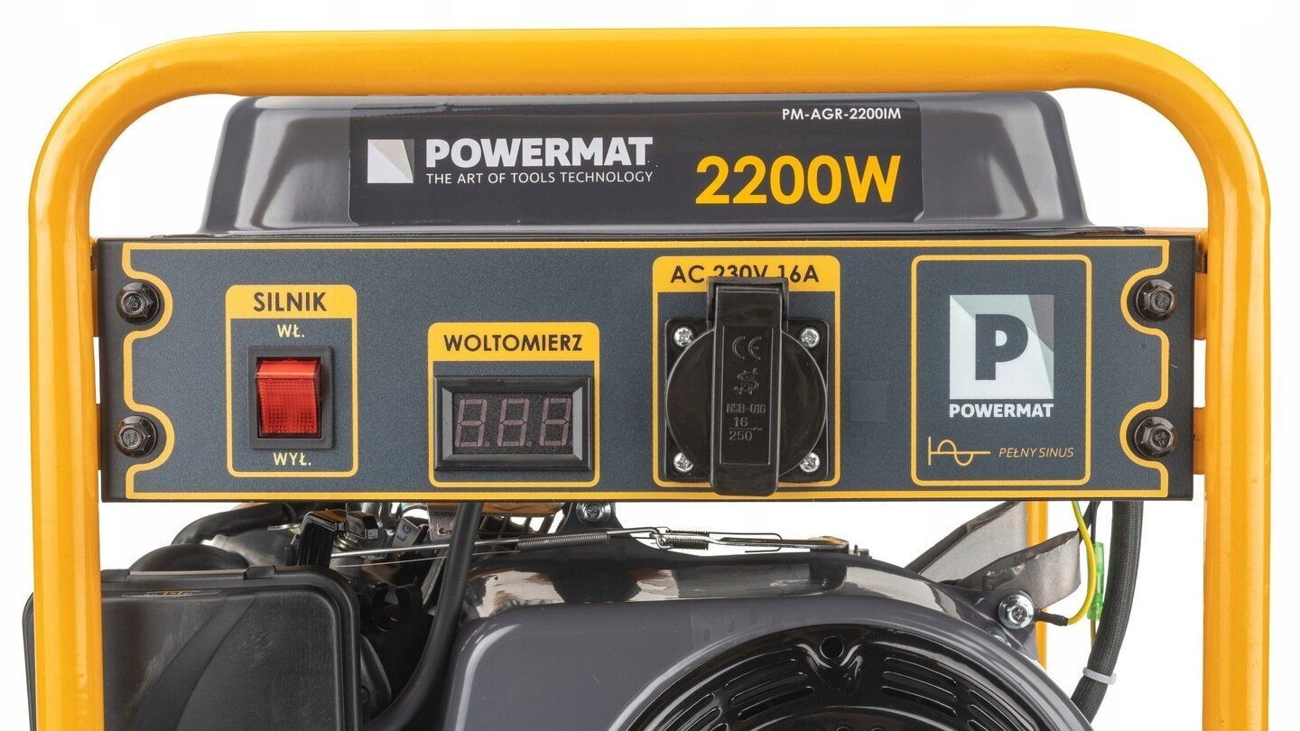 Benzininis elektros generatorius Powermat PM-AGR-2200IM, 2200W kaina ir informacija | Elektros generatoriai | pigu.lt