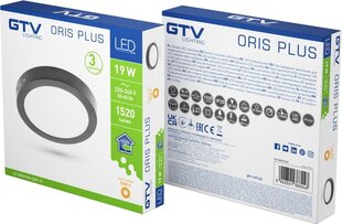 LED светильник ORIS PLUS, IP20, 19W, 3000K, 1520lm цена и информация | Потолочные светильники | pigu.lt