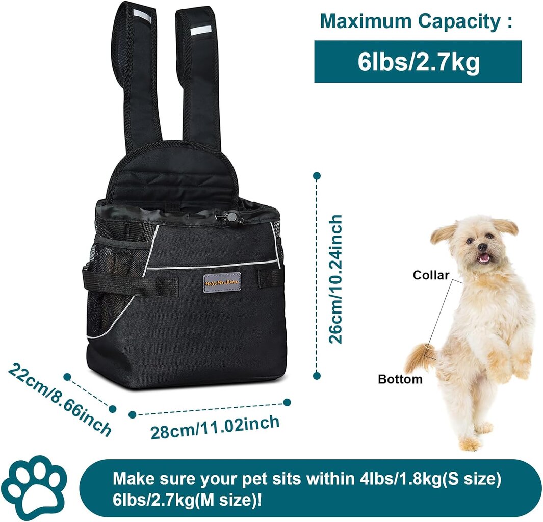 Nešioklė šunims Cinf, juoda kaina ir informacija | Transportavimo narvai, krepšiai | pigu.lt