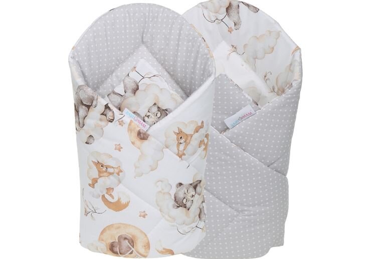 Kūdikio lizdelis su priedais Babymam, 7 dalių, rudas/pilkas kaina ir informacija | Vokeliai, miegmaišiai, pagalvės | pigu.lt