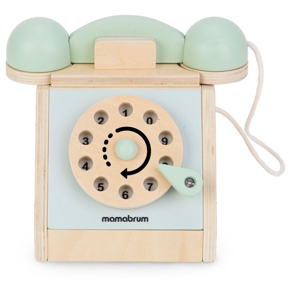 Medinis retro telefonas vaikams Mamabrum kaina ir informacija | Žaislai kūdikiams | pigu.lt