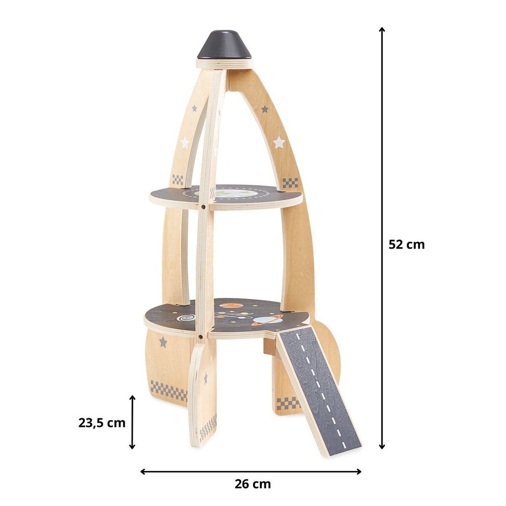 Medinė kosminė raketa su aksesuarais vaikams Mamabrum kaina ir informacija | Lavinamieji žaislai | pigu.lt