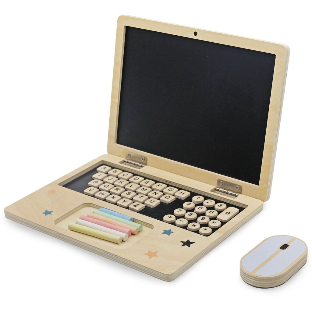 Medinis nešiojamas kompiuteris su edukacine lenta Mamabrum kaina ir informacija | Lavinamieji žaislai | pigu.lt