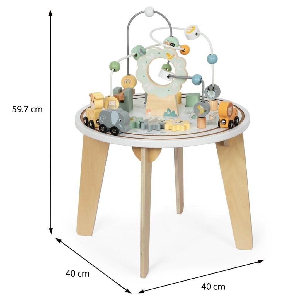 Medinis edukacinis stalas su specialiu paleidimo įrenginiu Mamabrum kaina ir informacija | Lavinamieji žaislai | pigu.lt