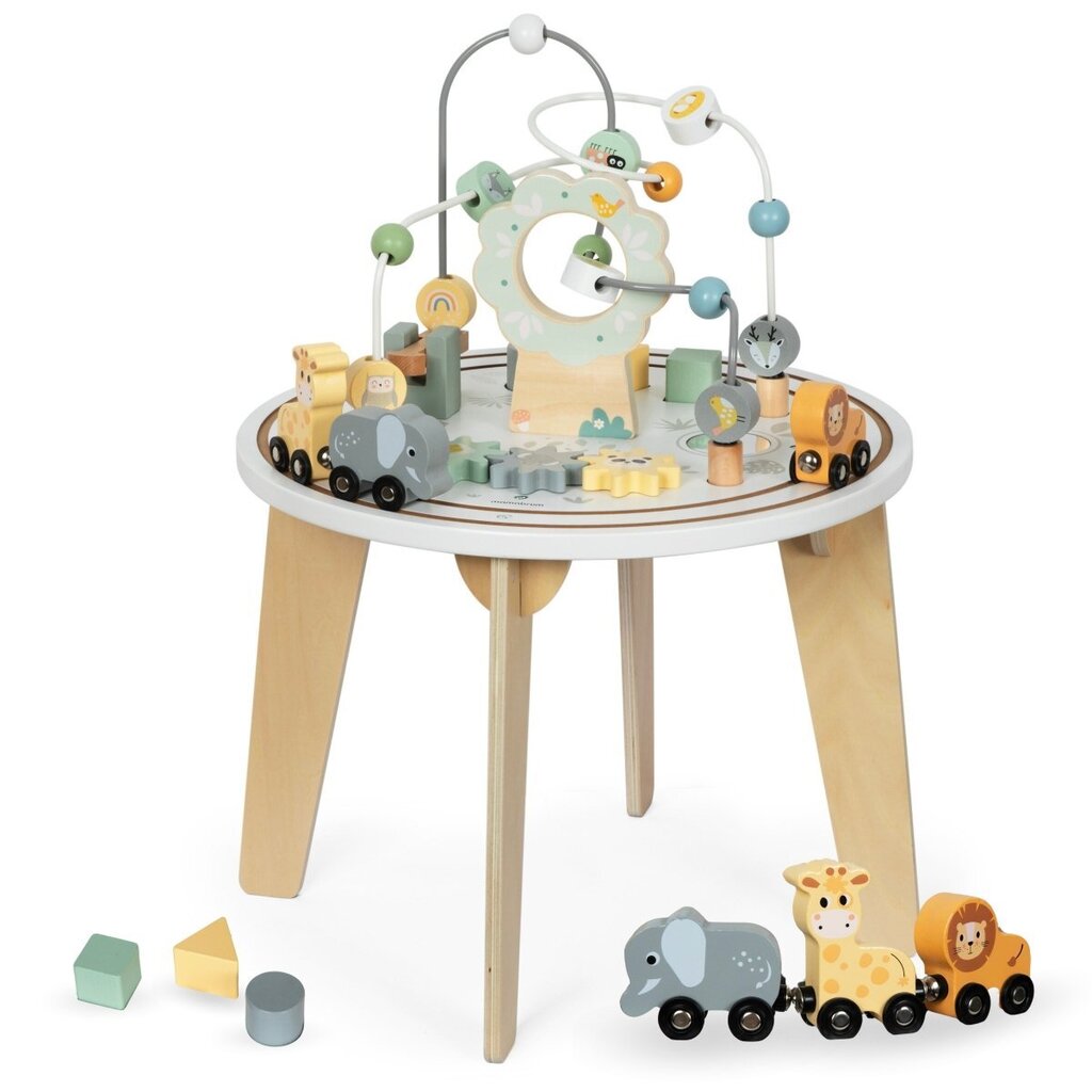 Medinis edukacinis stalas su specialiu paleidimo įrenginiu Mamabrum kaina ir informacija | Lavinamieji žaislai | pigu.lt