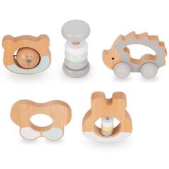 Zestaw drewnianych grzechotek dla niemowląt - Montessori цена и информация | Игрушки для малышей | pigu.lt